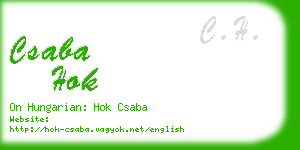 csaba hok business card